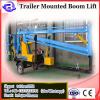 10-16m trailer mounted boom lift/towable boom lift manufacturer